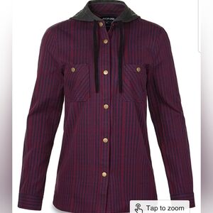 Saline Brighton Winter Flanel Rosewood Snap Front Hooded Shirt NWT Sz. XS